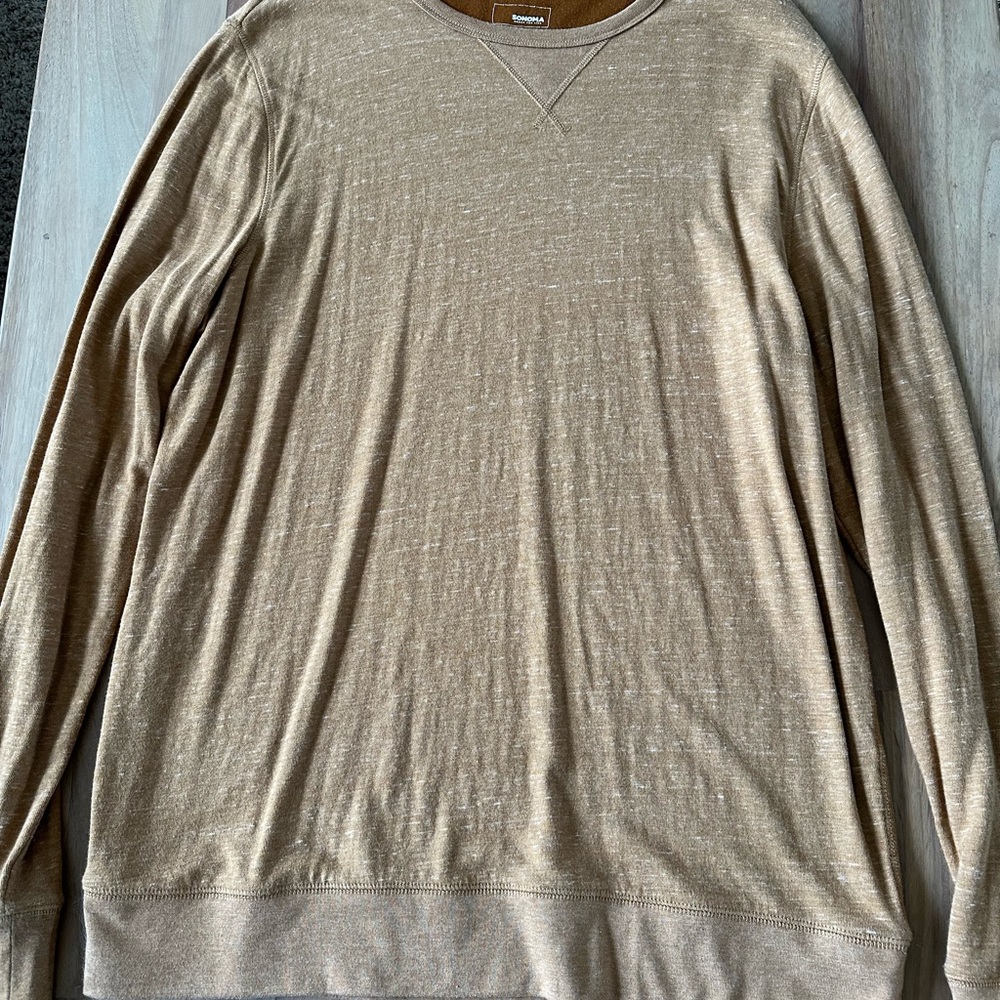 Sonoma Men's Tan Crewneck Sweater